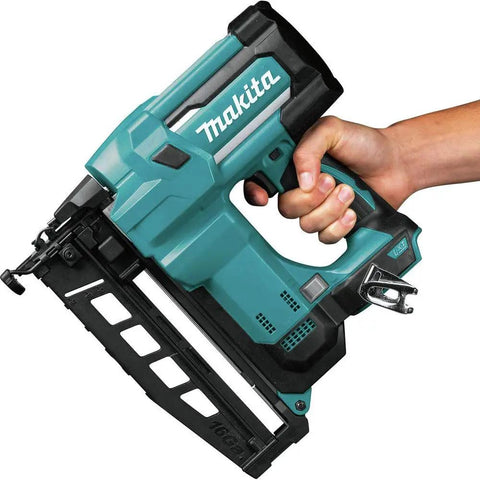Cordless 18V LXT 16 Gauge Straight Finish Nailer, 2-1/2 Inch Nails, handheld, tool only, shown in teal
