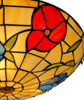 Tiffany Style 3 Light Ceiling Light 16 Inch Stained Glass Flush Mount Handmade Eye Catching Jewel Tone Fixture