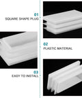 20 Pcs White Plastic Hole Plugs For Square Tubing Furniture Leg End Caps Glide Caps No Slip Chair And Table Protection
