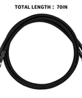 Beefed Up 6AN 70 Inch Transmission Cooler Lines Black Nylon Braided Hose Replacement For GM Chevy Ford Turbo 700R4 4L60E 4L65E 4L80E Performance Upgrade showing 70-inch length.