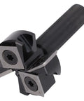 Top Tier 1/2 Inch Shank Spoilboard Surfacing Bit With Durable Carbide Blade And 1-1/2 Inch Slotting Hole, showing a flat cutter tip.