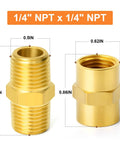 12 Piece Brass Pipe Fitting Set With Hex Nipple And Hex Coupler One Quarter Inch NPT Male To One Quarter Inch NPT Female Threads