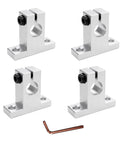 Four Pack SK12 12mm Linear Shaft Support Block With Locking Screw For Stable Precision Linear Motion In CNC Machines, 3D Printers, And Robotic Systems, Includes L Shaped Allen Wrench, aluminum alloy