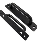 12 Pieces Aluminum Alloy Barn Door Handles 148mm 5.8 Inch Sliding Pulls For Cabinets Closets Drawers Black Finish