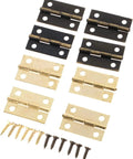 Antique Bronze Decorative Box Hinges 24x16mm - Small Cabinet Door Butt Hinges For Jewelry Boxes, Dressers, 10 Pack with screws
