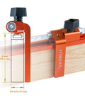 3 Inch T Track Fence Flip Stop Repeater with Indexing Cursor for precise cuts and repeatable adjustments on woodworking jigs.