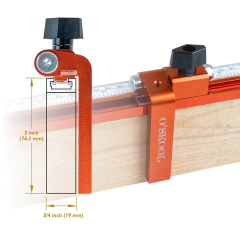 3 Inch T Track Fence Flip Stop Repeater with Indexing Cursor for precise cuts and repeatable adjustments on woodworking jigs.