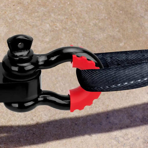Beefy 3/4 Inch D Ring Shackles 2 Pack With 7/8 Inch Screw Pin, Heavy Duty Off Road Recovery Shackles, 9,500 Lb Capacity with tow strap