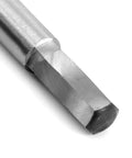 Auger wood drill bit, 1/2 in diameter, long 16 in length, 3/8 in hex shank (tip close-up)