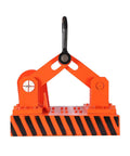 Heavy Duty 1100 Lbs Magnetic Lifter With Rust Proof Alloy Steel Body And High Strength Hooks, orange lifting tool for shop cranes.