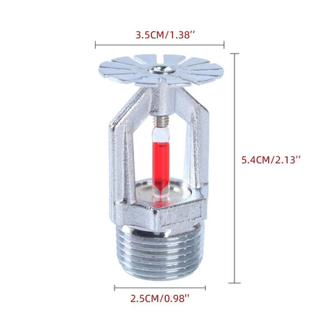 6 Pack Heavy Duty Fire Sprinkler Heads Pendent 3/4 Inch NPT Copper Chrome Finish bulb with red glass for activation