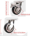 Heavy Duty 304 Stainless Steel Caster Wheels Featuring Thick Flat Base Plate Dual Sealed Ball Bearings Rustproof Cart Casters in various sizes.