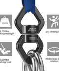 Heavy Duty Swing Swivel Featuring Frictionless 360 Spin Silent Ball Bearings Badass Aluminum Alloy Build For Zero Twist Zip Line And Utility Rigging Hardware, 30kN capacity.