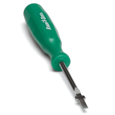 Go To Rotor Pull Up Tool And Adjustment Screwdriver For Geared Irrigation Rotors All In One Lift Tool With Thin Flat Head Screwdriver, green handle