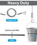 Eight Piece Adjustable Picture Hanging Wire Kit With 6.6Ft Heavy Duty Stainless Steel Rope For Frames And Mirrors Easy Mount No Fuss