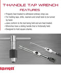 Beefy T Handle Tap Wrench For Holding Taps Drills Reamers And Small Tools Quarter To Half Inch Capacity shown with features