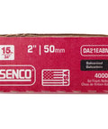 Box labeled '2 Inch 15 Gauge Galvanized Finish Nails 4000 Per Box For Crown Molding Baseboards Chair Rails And Step Railing Projects Built To'