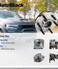 Rear Wheel Hub Bearing Assemblies Left And Right With ABS Replacement For 2006 To 2009 Hyundai Sonata And 2006 To 2010 Kia Optima Two Piece Set Premium Grade And Easy Install ISO IATF 16949 Certified Construction For Quiet Ride And Long Lasting Durability on display