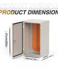 IP66 Waterproof Steel Electrical Enclosure Box, 20 X 12 X 10 Inches, open view showing orange liner and mounting plate