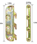 Premium Steel Bed Rail Brackets And Frame Hardware For Wooden Headboards Footboards Quick Install Kit dimensions 1.18in x 5.04in x 5.16in.