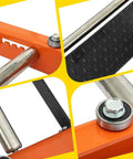 Close-up details of Heavy Duty Cable Drum Roller Dispenser Stand Unwinder For Reels Up To 28 Inch Wide showcasing steel frame and rollers.