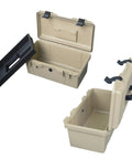 Double Walled Waterproof Plastic Toolbox With Removable Compartments And Folding Handle Built For Auto Repair Electrical Work And Home Improvement In Khaki 17 Inch Tough As Nails Portable Tool Storage