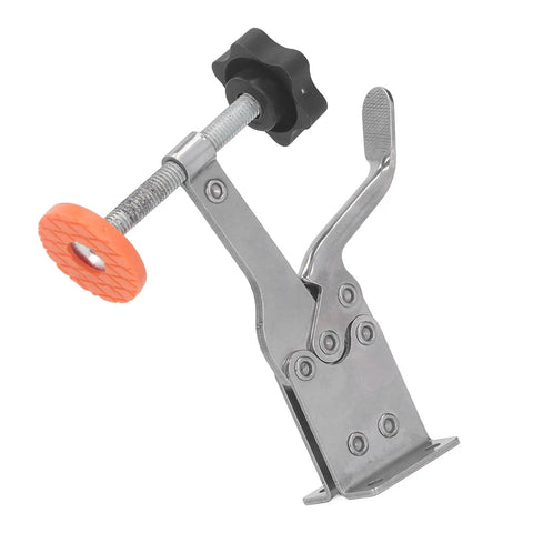 Vertical Toggle Clamp For Woodworking Stainless Steel Quick Release Hold Down Clamp With Non Slip Rubber Pad Pro Grade Large Capacity For Cabinet Door Hinge Installation And Workshop Fix
