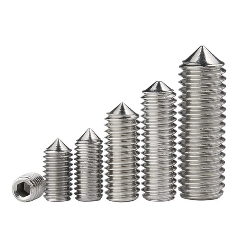 Killer Grade M3 X 12mm Cone Point Set Screws 40 Pcs Hex Socket Cap Screw Kit assorted sizes in 304 stainless steel