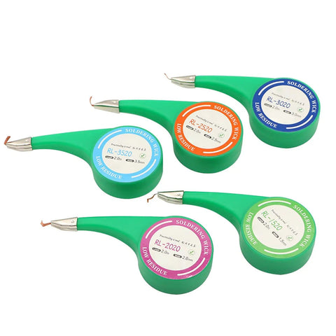 High Speed Heat Conducting Soldering Wicks For PCB Repair 1.5mm 2mm 3mm Absorb Excess Solder Quickly displayed in various sizes