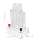 Hands-On Water Electrolysis Experimenter Portable Electrolysis Apparatus for Chemistry Lab Hydrogen Oxygen Separation, Compact Home Science Gear for Students and Hobbyists, Clear Gas Observation, 5.31 X 3.5 X 2.13 Inches, showing transparent design with measurements.