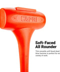 Dead Blow Hammer 30 Inch 9 Pound With Shock Absorbing PU Core Non Marring Steel Shot Fill Reducing Rebound Bright Orange Handle