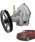 Front view vacuum pump with black pulley and aluminum housing; GM SUV replacement part