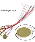 15 Pack Piezo Pickup Discs 27mm Thin 0.4mm With 13 Inch Leads For Acoustic Guitar And Drums, Pro Grade Brass And Ceramic
