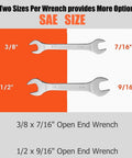 Harley Davidson Motorcycle Repair Tool Kit For On The Road Maintenance And Basic Repairs 3/8 and 1/2 inch open end wrenches