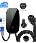 Slick Type Two Electric Vehicle Wall Charger Providing 7.6 To 22 Kilowatts Fast Juice Up Capability With Compact Build for home use.