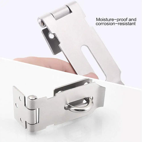 Heavy Duty 3 Inch Stainless Steel Hasp Lock Latch Pack Two Pack Brushed Finish Extra Thick Door Gate Security Hasps With Screws Ideal For Sheds, Barns And Gates Built To Last Weather Resistant And Rust Proof Includes Screws For Easy Mounting.