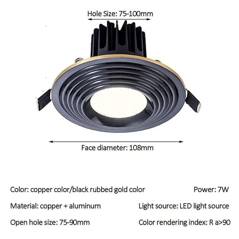 Pack of 8 Hella Bright Round LED Can Lights 4.3 Inch Brass Wafer Downlights Adjustable 3000K to 6000K Dimmable, showing copper finish design.