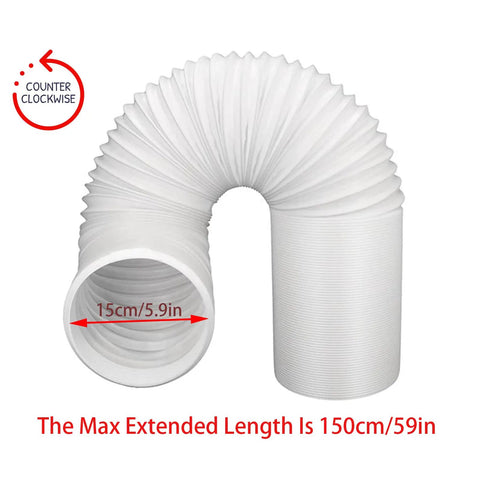 Portable Window Kit For Air Conditioners With 5.9 Inch Exhaust Hose showing 150cm extended length and PVC material