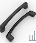 10 Pack 4 Inch 102mm Matte Black Cabinet Handles For Kitchen Cabinets Drawers Dresser Wardrobe Zinc Alloy Hardware with screws