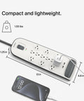 12 Outlet Surge Protector Power Strip With USB Ports, 6 Ft Flat Plug Extension Cord, 3996 Joules Protection, white