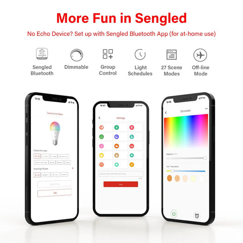 Sengled app interface for controlling Works With Alexa BR30 Smart Flood Light Bulbs With Full Color And Tunable White, 650 Lumens.