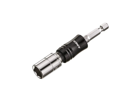 2 In 1 Socket Bit Holder For One Quarter Inch Drive Sockets And Bits With Quick Change Mechanism, black and grey tool accessory