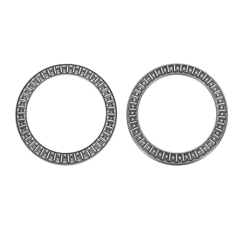 Two chrome steel thrust needle roller bearings with washers, 80x104x6 mm