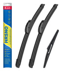 Heavy Duty Wiper Blades Three Pack For 2019 2020 2021 2022 2023 Hyundai Santa Fe Xl displayed with packaging.