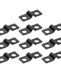 100 Pack U Shaped Pipe Clamps 3mm Diameter 2 Hole Strap Brackets for Conduit Cables and Wires heavy duty galvanized steel mounts black
