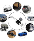 Trailer Hitch Receiver Lock Padlock Style With Swivel Head Five Eighths Inch Bent Pin, Class Three and Four, fits 2.5 Inch Receivers