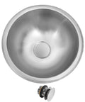 Top view of Stainless Steel Bar Sink 17x19x10 Undermount, 16 Gauge RV And Outdoor Wet Bar Sink with grids and drain strainer