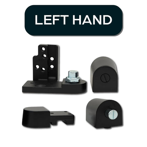 Heavy Duty Pivot Door Hinge Set For Storefront Doors Top And Bottom Die Cast Aluminum With Full Race Ball Bearings Duronotic Finish Left Hand