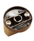 Bottom view of Zinc Alloy Chrome Plated Valve Knob For Patio Heater And Fire Pit 8mm Stem 1.57 Inch Knob Diameter 0.98 Inch Shaft Height