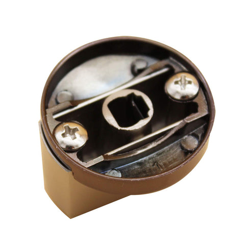 Bottom view of Zinc Alloy Chrome Plated Valve Knob For Patio Heater And Fire Pit 8mm Stem 1.57 Inch Knob Diameter 0.98 Inch Shaft Height